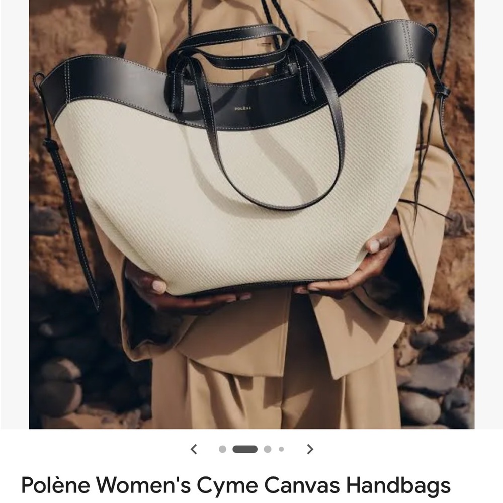 Polene Black and Cream Tote Bag